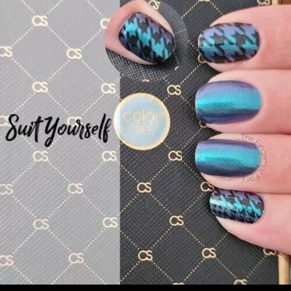 COPY - 🎉3/$25 NEW Color Street Nail Strips Suit Yourself teal to purple houndst… - Picture 3 of 11